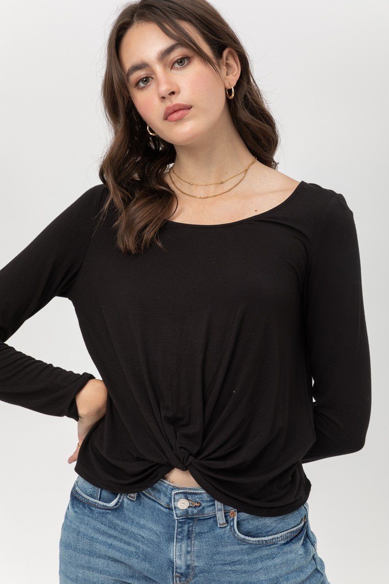Rayon Span Jersey Front Twisted Top