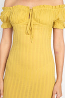 Off Shoulder Smocked Dress