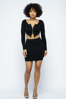 2 Way Zipper Mini Skirt Set