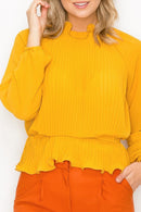 Ruffle Pleats Peplum Top