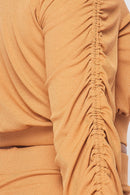 Ruched Long Sleeve And Skirt Set