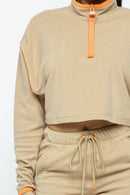 Sporty Crop Top Sporty High-waist Shorts Set