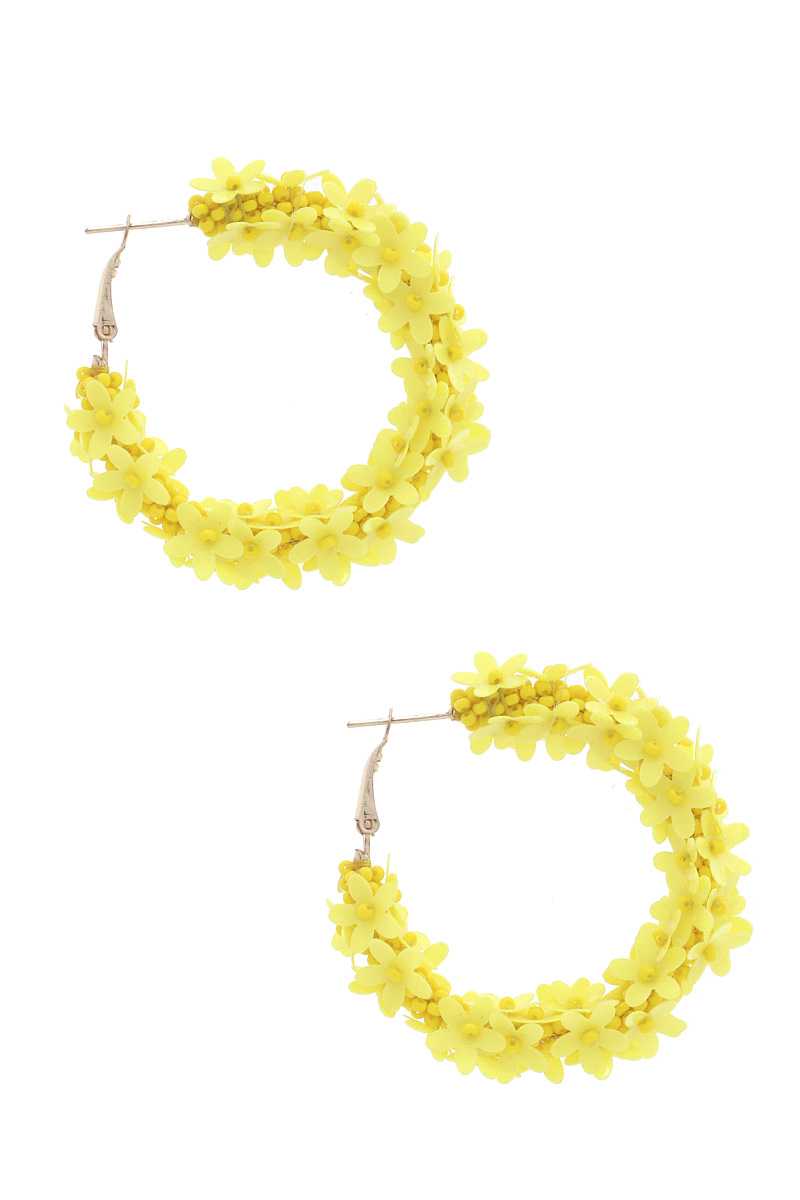 Flower Sequin Hoop Earring