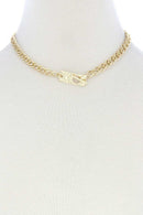 Hammered Rectangle Toggl Clasp Necklace