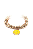 Fashion Smiley Face Metal Bead Bracelet
