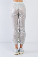 Grey Active Wear Nylon Sweatsuit Set