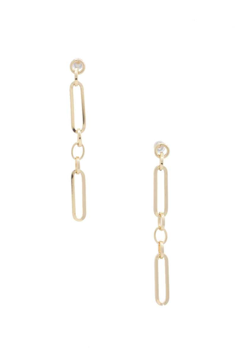 Oval Link Metal Dangle Earring