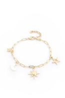 Sun Star Charm Oval Link Bracelet