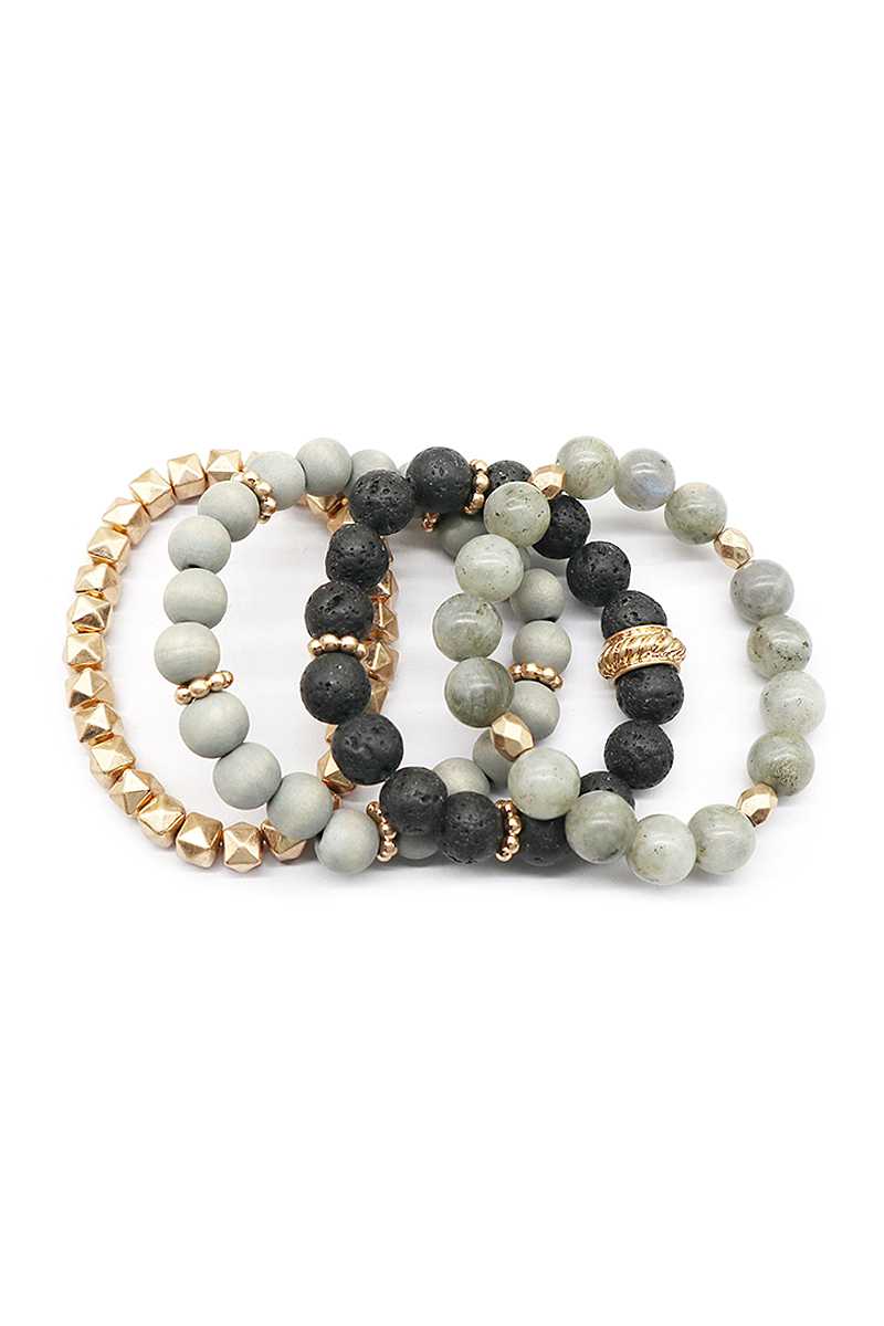 Fashion Ball Bead Metal Bracelet Set