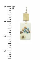 Clay Flower Rectangle Dangle Earring