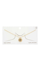 Evil Eye Sun Charm Gold Dipped Necklace