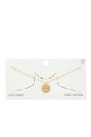 Evil Eye Sun Charm Gold Dipped Necklace