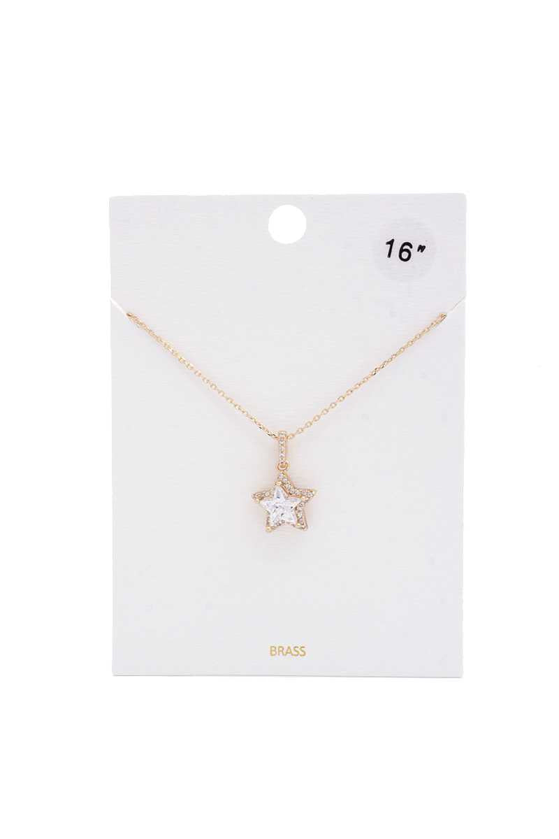 Star Rhinestone Charm Necklace