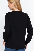 Long Slv Screen Print Knit Top