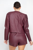 Side Button Detailed Jacket & Shorts Set