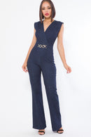 Fashion Denim Stretch Jumpsuit