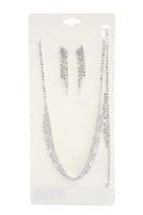 Rhinestone Bracelet Necklace Set