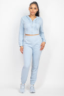 Zip-up Corset Hoodie & Jogger Pants Set