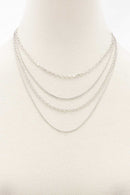 Metal Chain 4 Layer Necklace