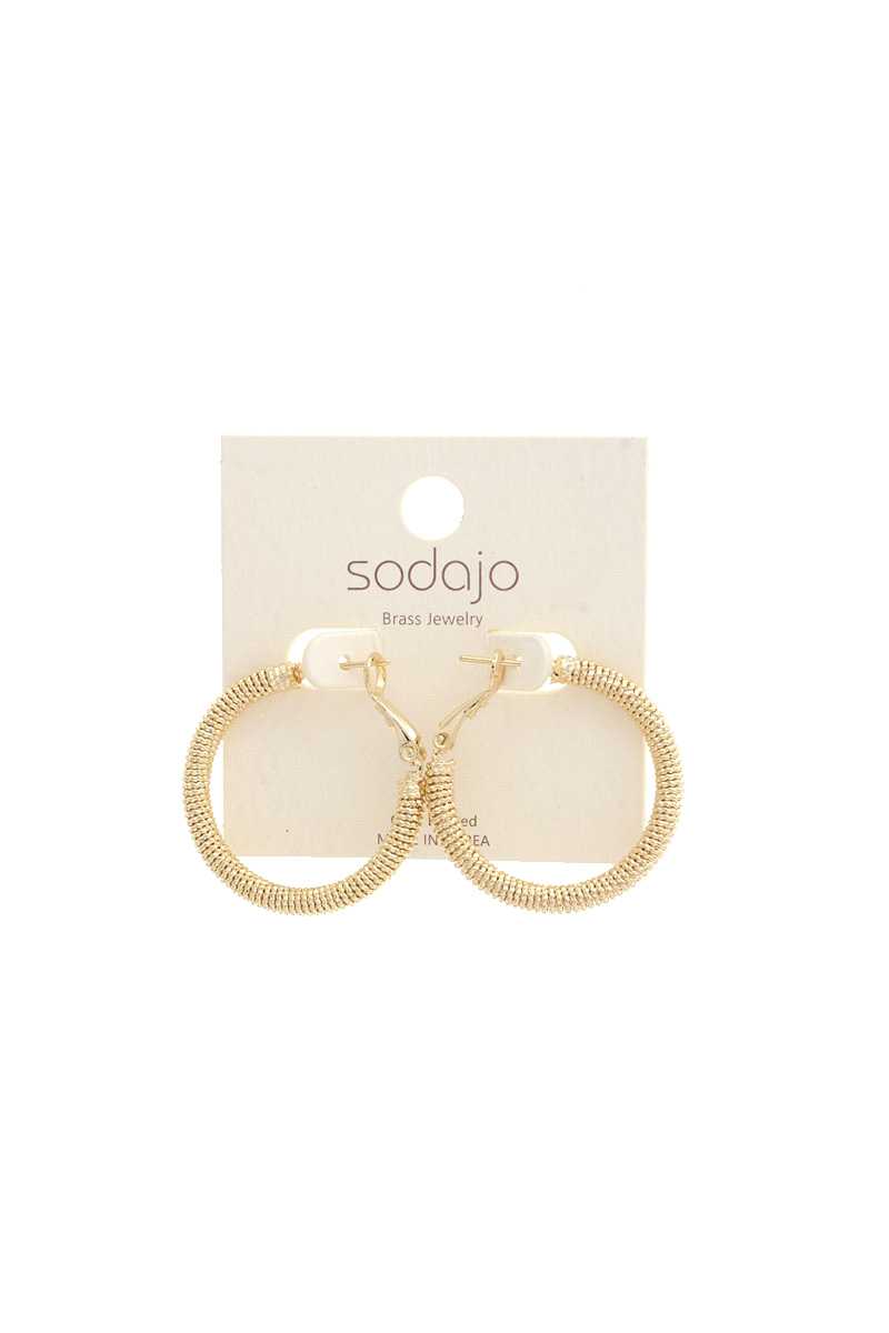 Sodajo Lined Metal Hoop Earring