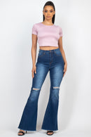 Basic Crossed-back Crop Top