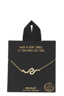 Gold Rhodium Dipped Wave Pendant Bracelet