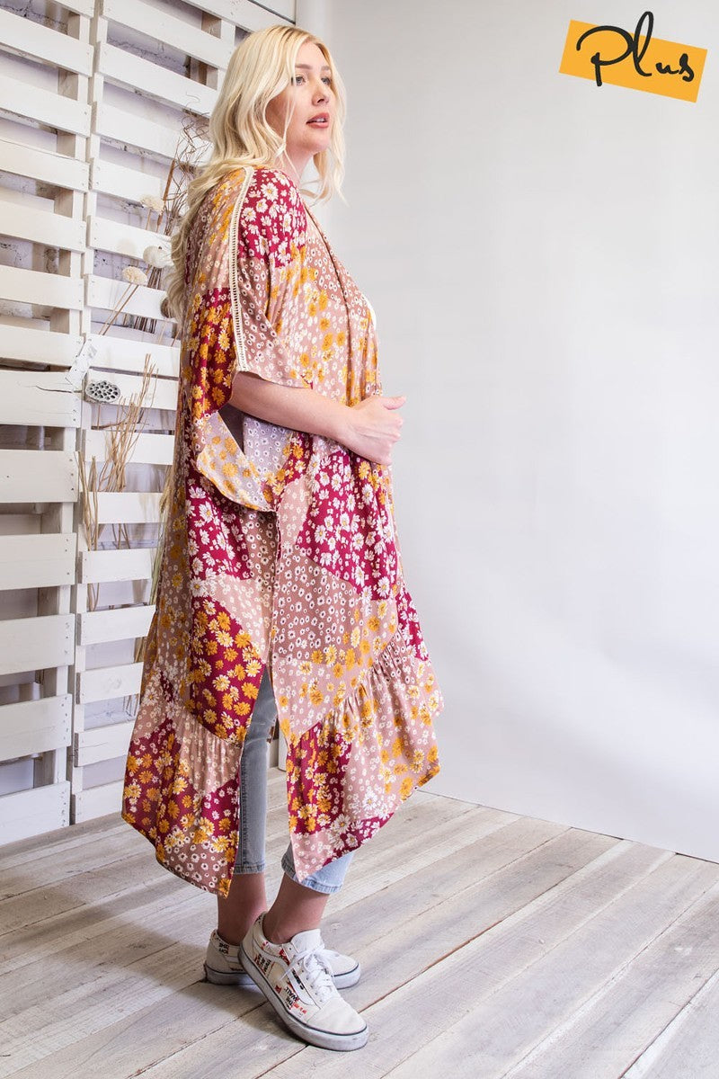 Kimono Featured In A Floral Print