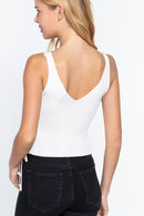V-neck Side Ruched Sweater Top