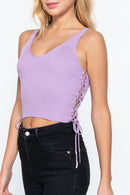 V-neck Side Ruched Sweater Top