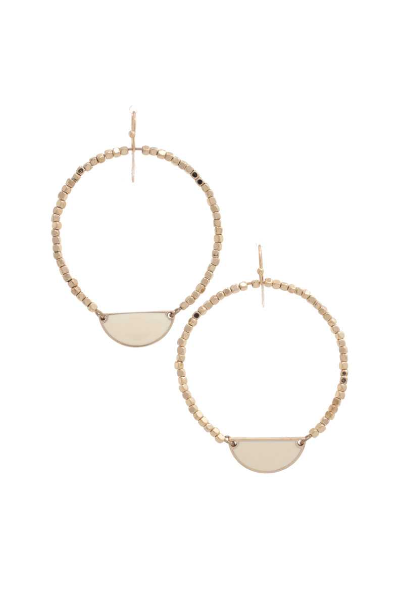 Half Circle Beaded Round Earring