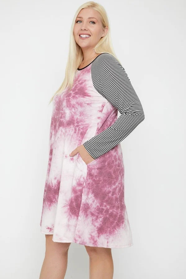 Round Neck Tie Dye Dress