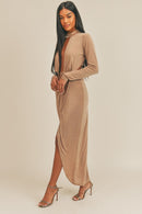 Pecan Brown Open Front Dress