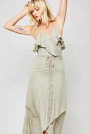 A Knit Top With Deep V Neckline And Yoke Design