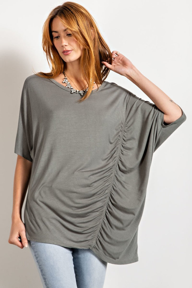 Loose Fit And Ruched Detailing Top