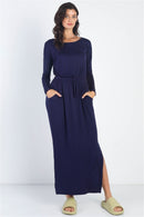 Midi Sleeve Basic Maxi Dress