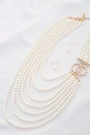 Double Pearl Bead Layered Necklace
