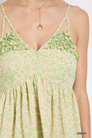 Floral print v-neck dress with skirt lining