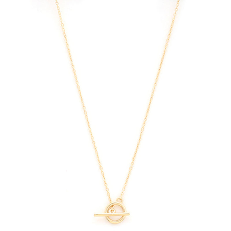 Sodajo Gold Dipped Brass Toggle Clasp Necklace