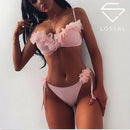 Women's Bikini Set Two-Pieces Ruffles Push Up Padded Bra