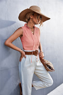 Frill Neck Sleeveless Top