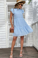 Swiss Dot Flutter Sleeve Lined Mini Dress