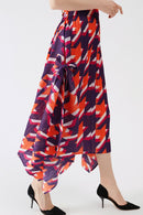 Houndstooth Accordion Pleated Handkerchief Hem Skirt