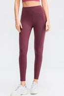 Elastic Waistband Yoga Leggings with Hidden Pocket
