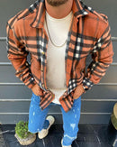 Men's Fashion Plaid Lapel Long Sleeve Shirt