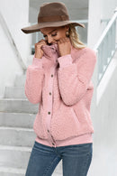 Snap Button Down Teddy Jacket