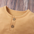 Kids Quarter Button T-Shirt and Drawstring Waist Shorts Set