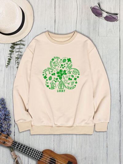 Lucky Clover Round Neck Sweatshirt