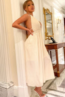 Gingham Double Strap Backless Plunge Dress