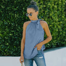 Printed Sleeveless Halter Neck Top