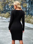 Ruched Tulip Hem Surplice Dress